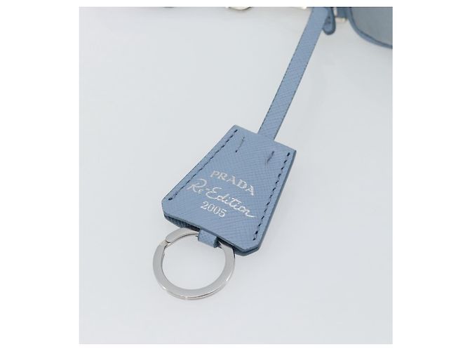 PRADA Re-Edition Shoulder Bag Nylon Blue Silver Auth ka4501A Silvery - view 9