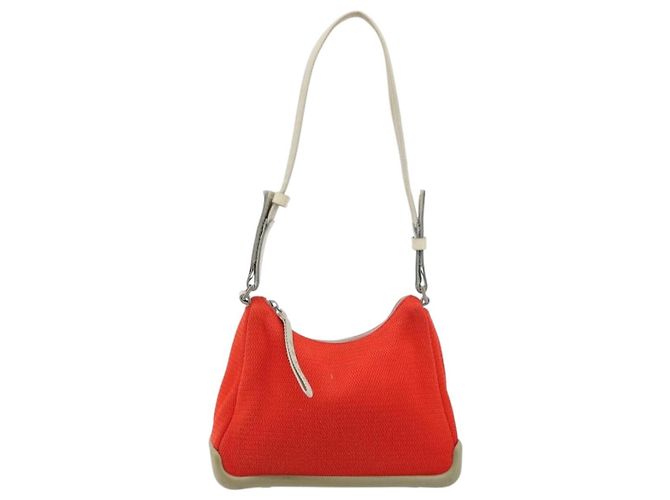 Borsa a tracolla PRADA Sports in tela Arancione Argento Auth 180921 - vista 13