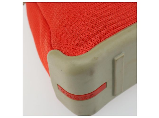 Borsa a tracolla PRADA Sports in tela Arancione Argento Auth 180921 - vista 14
