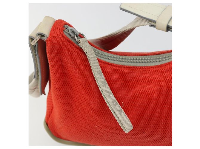Borsa a tracolla PRADA Sports in tela Arancione Argento Auth 180921 - vista 17