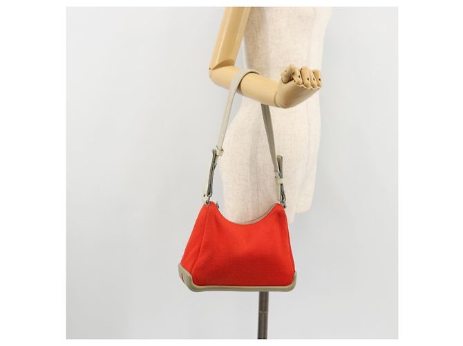 Borsa a tracolla PRADA Sports in tela Arancione Argento Auth 180921 - vista 20