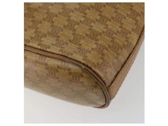Céline Borsa a Spalla CELINE Macadam Canvas PVC Pelle Beige Oro Auth 182451 D'oro - vista 15