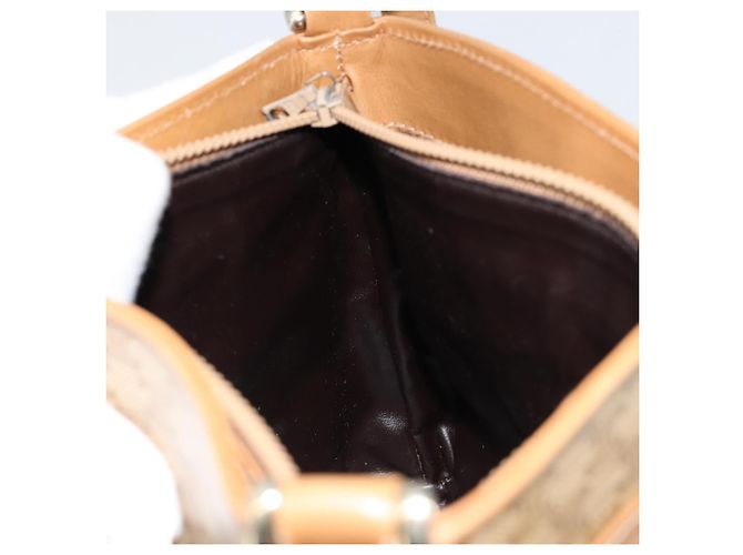 Céline Borsa a Spalla CELINE Macadam Canvas PVC Pelle Beige Oro Auth 182451 D'oro - vista 22