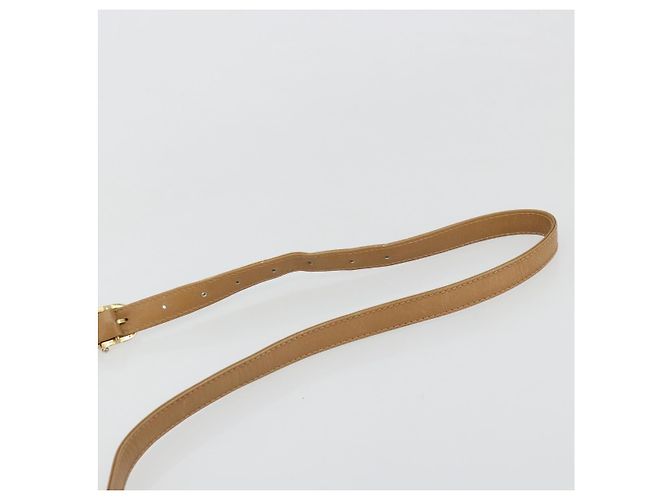 Céline Borsa a Spalla CELINE Macadam Canvas PVC Pelle Beige Oro Auth 182451 D'oro - vista 8