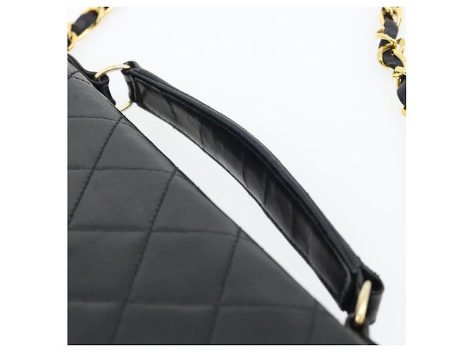 CHANEL Matelasse 23 Double Turn Lock Chain Lamb Skin 2way CC Auth 181941SAV Nero D'oro - vista 14