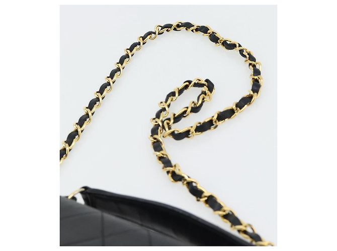 CHANEL Matelasse 23 Double Turn Lock Chain Lamb Skin 2way CC Auth 181941SAV Nero D'oro - vista 15