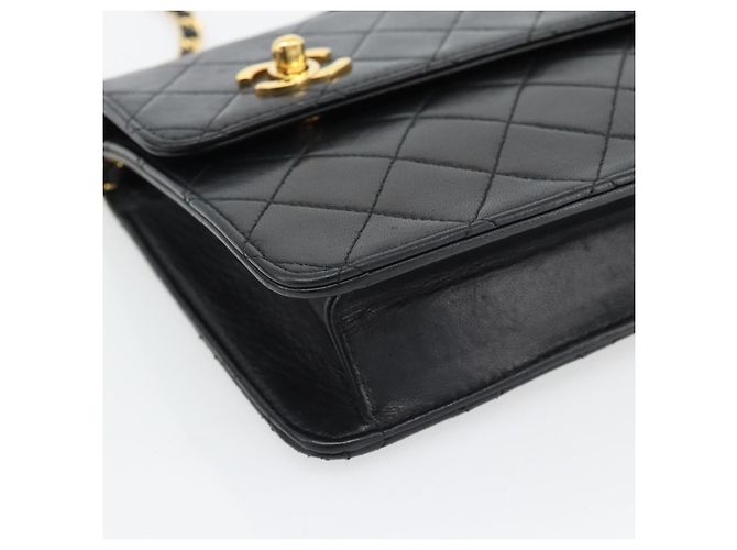 CHANEL Matelasse 23 Double Turn Lock Chain Lamb Skin 2way CC Auth 181941SAV Nero D'oro - vista 17