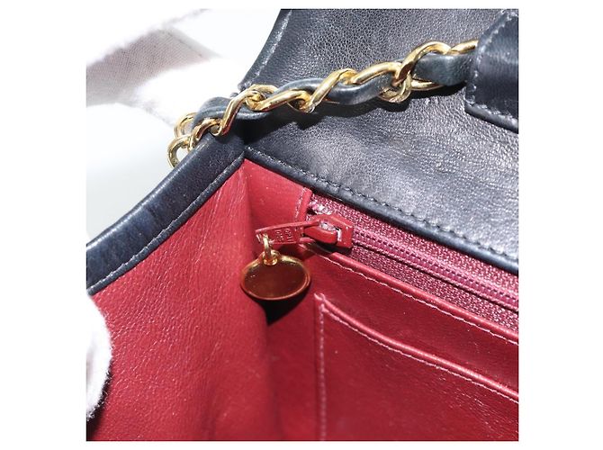 CHANEL Matelasse 23 Double Turn Lock Chain Lamb Skin 2way CC Auth 181941SAV Nero D'oro - vista 24