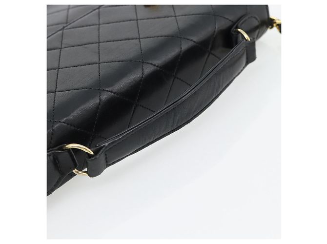CHANEL Matelasse 23 Double Turn Lock Chain Lamb Skin 2way CC Auth 181941SAV Nero D'oro - vista 7