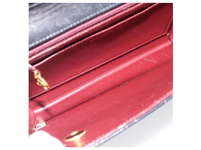 CHANEL Matelasse 23 Double Turn Lock Chain Lamb Skin 2way CC Auth 181941SAV Nero D'oro - vista 9