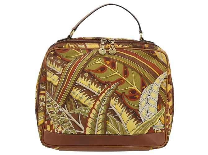 Borsa Salvatore Ferragamo in tela khaki e oro Auth BA13119 D'oro Cachi - vista 13