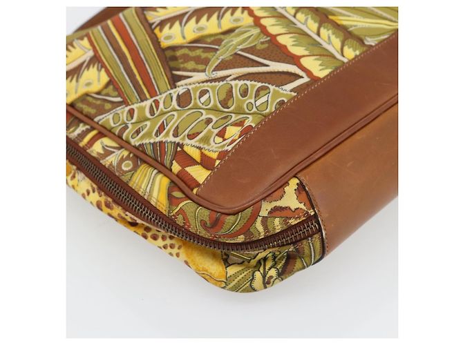 Borsa Salvatore Ferragamo in tela khaki e oro Auth BA13119 D'oro Cachi - vista 14