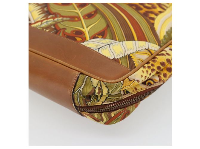 Borsa Salvatore Ferragamo in tela khaki e oro Auth BA13119 D'oro Cachi - vista 15