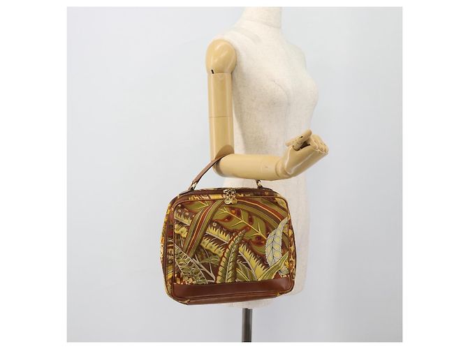 Borsa Salvatore Ferragamo in tela khaki e oro Auth BA13119 D'oro Cachi - vista 19