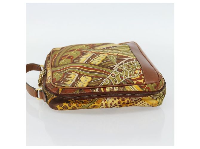 Borsa Salvatore Ferragamo in tela khaki e oro Auth BA13119 D'oro Cachi - vista 3