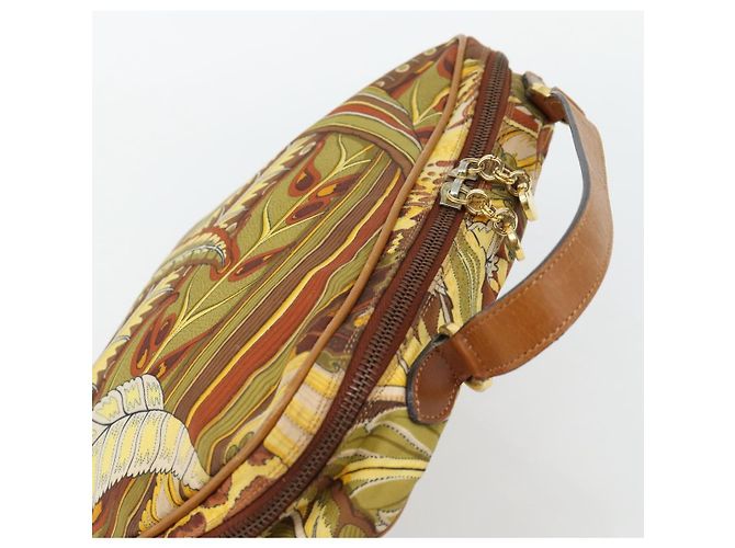 Borsa Salvatore Ferragamo in tela khaki e oro Auth BA13119 D'oro Cachi - vista 6