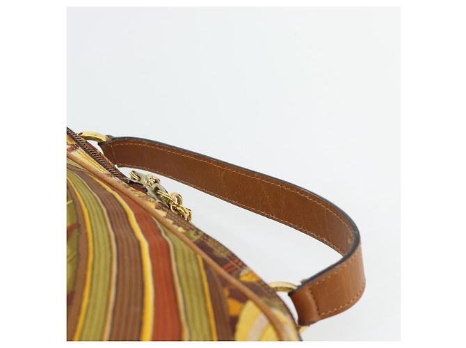 Borsa Salvatore Ferragamo in tela khaki e oro Auth BA13119 D'oro Cachi - vista 8