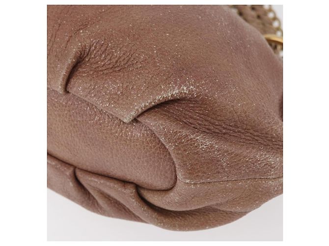 Borsa a Spalla con Catena PRADA in Pelle Rosa Oro Auth yk20410A D'oro - vista 16