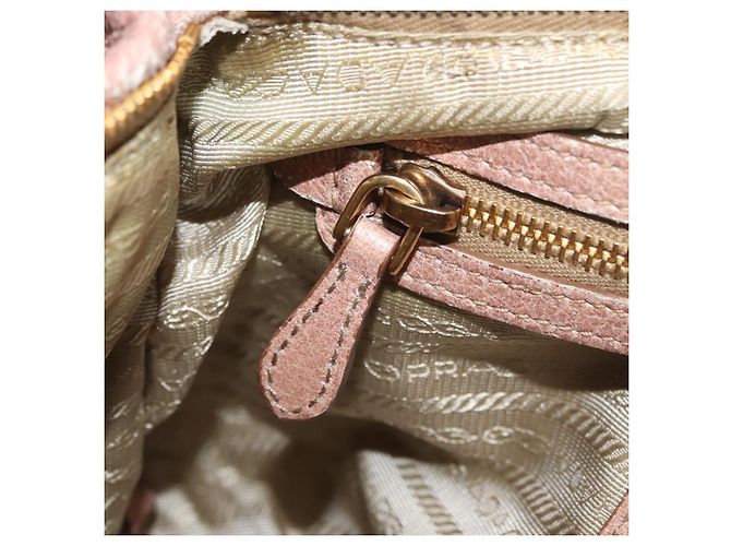 Borsa a Spalla con Catena PRADA in Pelle Rosa Oro Auth yk20410A D'oro - vista 22