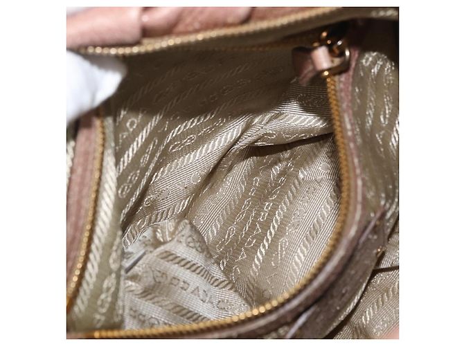 Borsa a Spalla con Catena PRADA in Pelle Rosa Oro Auth yk20410A D'oro - vista 23