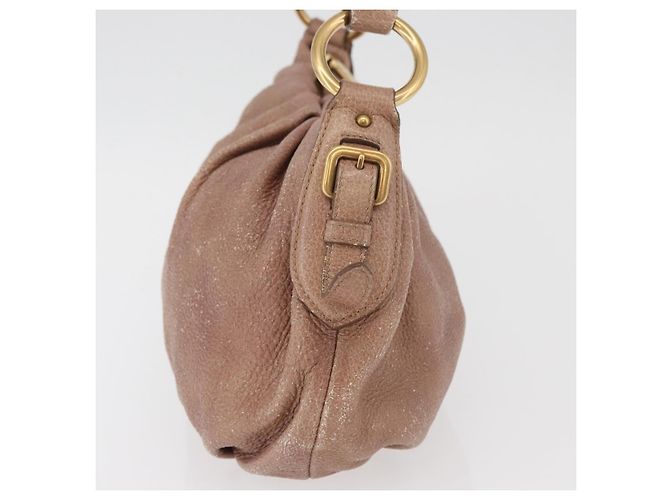 Borsa a Spalla con Catena PRADA in Pelle Rosa Oro Auth yk20410A D'oro - vista 3