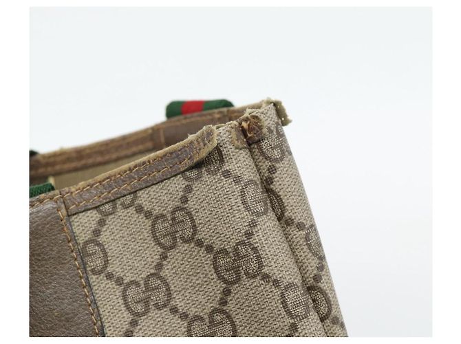 Borsa Tote GUCCI GG Supreme Web Sherry Line PVC Beige 39 02 003 Auth BA13156 - vista 10