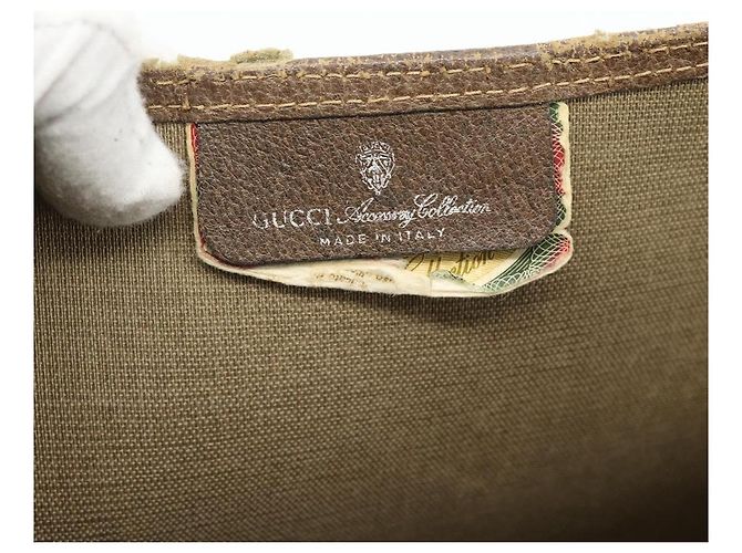 Borsa Tote GUCCI GG Supreme Web Sherry Line PVC Beige 39 02 003 Auth BA13156 - vista 18