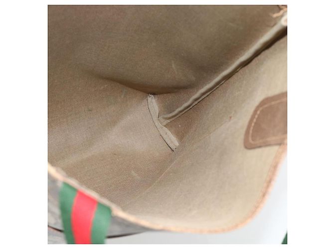 Borsa Tote GUCCI GG Supreme Web Sherry Line PVC Beige 39 02 003 Auth BA13156 - vista 19