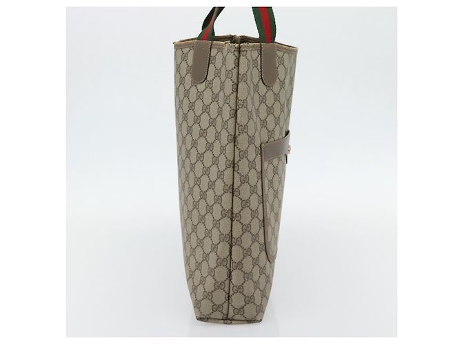 Borsa Tote GUCCI GG Supreme Web Sherry Line PVC Beige 39 02 003 Auth BA13156 - vista 3