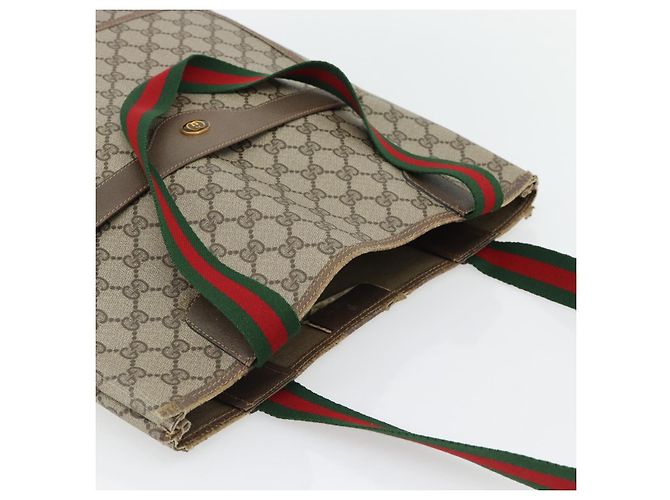 Borsa Tote GUCCI GG Supreme Web Sherry Line PVC Beige 39 02 003 Auth BA13156 - vista 6