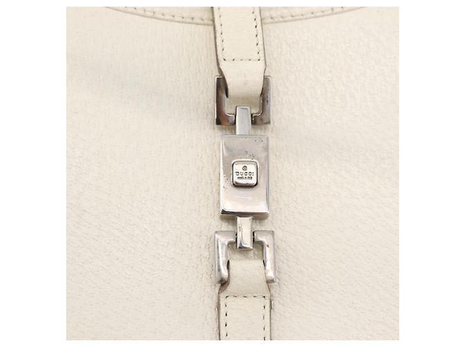 Borsa GUCCI Jackie in pelle bianco argento 002 1068 Auth 182461 - vista 10