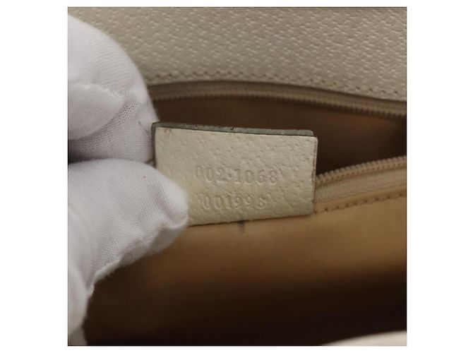 Borsa GUCCI Jackie in pelle bianco argento 002 1068 Auth 182461 - vista 12