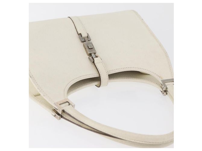 Borsa GUCCI Jackie in pelle bianco argento 002 1068 Auth 182461 - vista 6