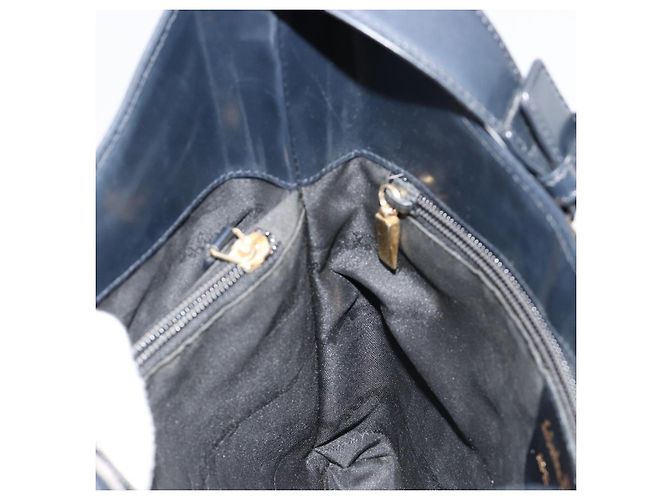 Borsa a tracolla Salvatore Ferragamo Gancini in pelle blu navy e oro Autentica BA13105 D'oro - vista 18