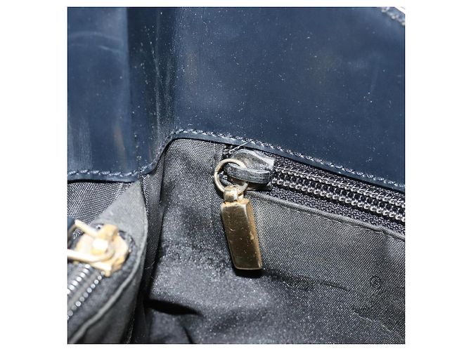 Borsa a tracolla Salvatore Ferragamo Gancini in pelle blu navy e oro Autentica BA13105 D'oro - vista 19