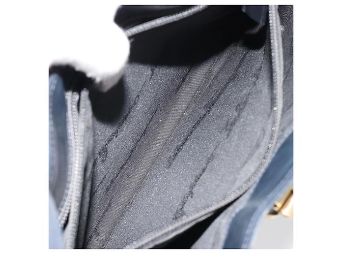 Borsa a tracolla Salvatore Ferragamo Gancini in pelle blu navy e oro Autentica BA13105 D'oro - vista 21