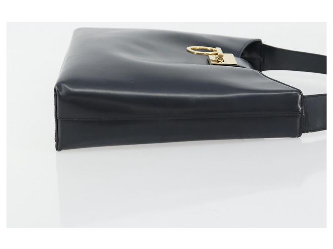 Borsa a tracolla Salvatore Ferragamo Gancini in pelle blu navy e oro Autentica BA13105 D'oro - vista 3