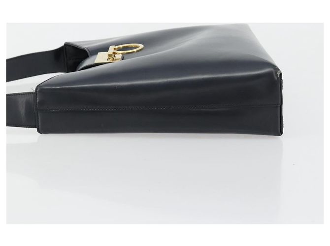 Borsa a tracolla Salvatore Ferragamo Gancini in pelle blu navy e oro Autentica BA13105 D'oro - vista 4