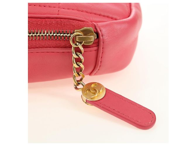 CHANEL Chain Matelasse Schultertasche Lammfell Rosa Gold CC Authentisch 181486SAM Pink Golden - Ansicht 19