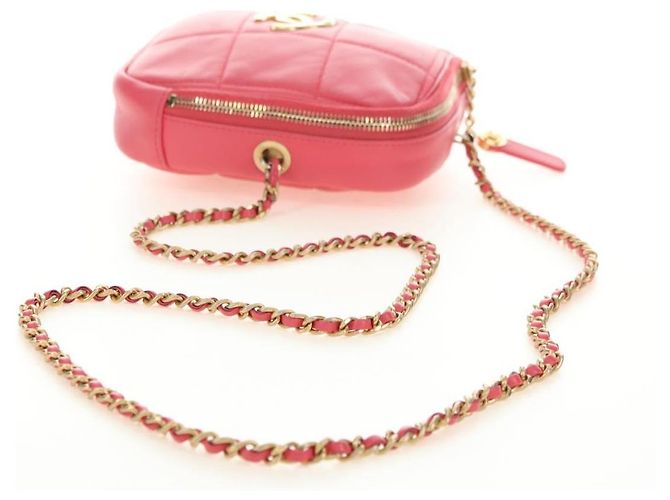 CHANEL Chain Matelasse Schultertasche Lammfell Rosa Gold CC Authentisch 181486SAM Pink Golden - Ansicht 7