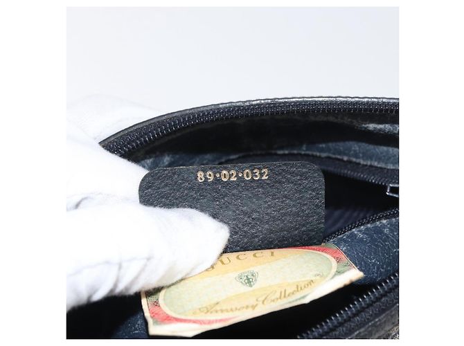 Borsa a Spalla GUCCI GG Supreme Sherry Line PVC Blu Navy Oro 89 02 032 Auth 180128 D'oro - vista 12