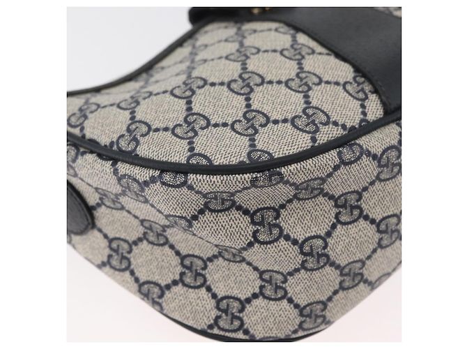 Borsa a Spalla GUCCI GG Supreme Sherry Line PVC Blu Navy Oro 89 02 032 Auth 180128 D'oro - vista 14