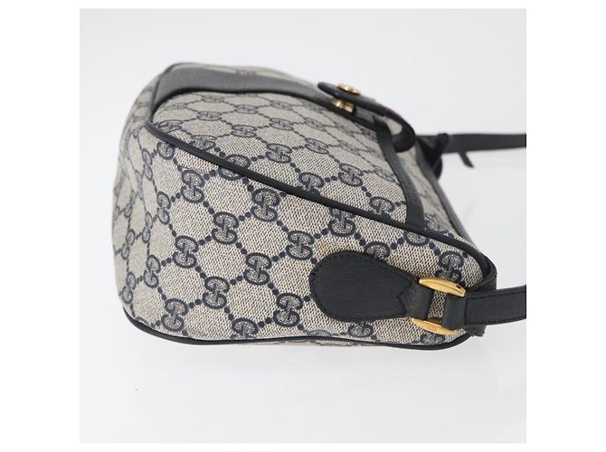 Borsa a Spalla GUCCI GG Supreme Sherry Line PVC Blu Navy Oro 89 02 032 Auth 180128 D'oro - vista 3