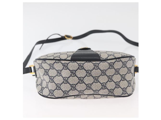 Borsa a Spalla GUCCI GG Supreme Sherry Line PVC Blu Navy Oro 89 02 032 Auth 180128 D'oro - vista 5