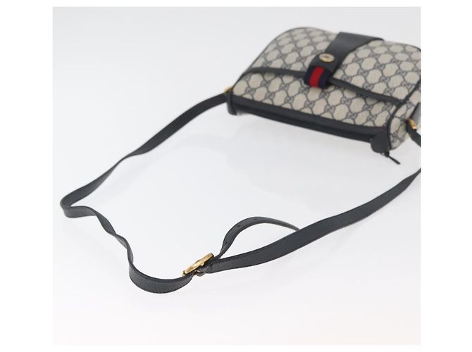 Borsa a Spalla GUCCI GG Supreme Sherry Line PVC Blu Navy Oro 89 02 032 Auth 180128 D'oro - vista 7