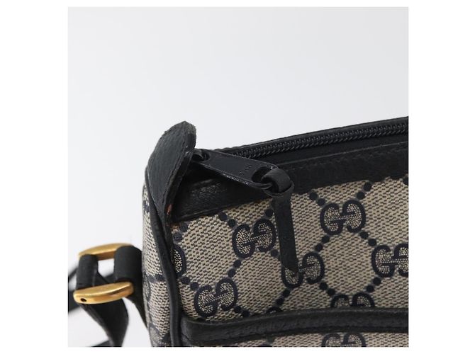 Borsa a Spalla GUCCI GG Supreme Sherry Line PVC Blu Navy Oro 89 02 032 Auth 180128 D'oro - vista 9
