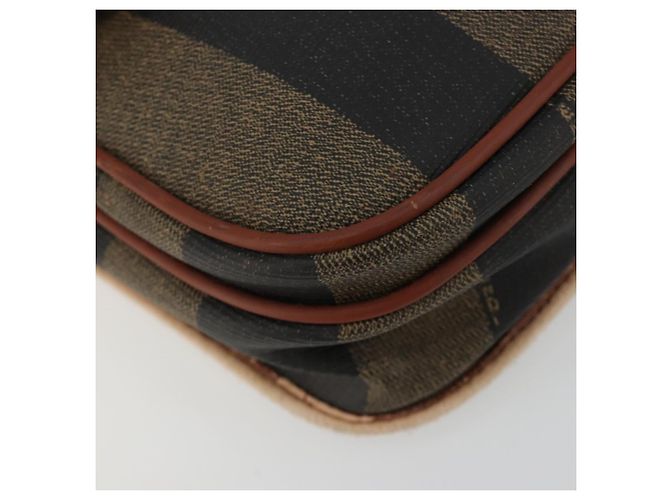 Pequin Borsa a Spalla FENDI Pecan Canvas PVC Marrone Oro Auth 182229 D'oro - vista 15