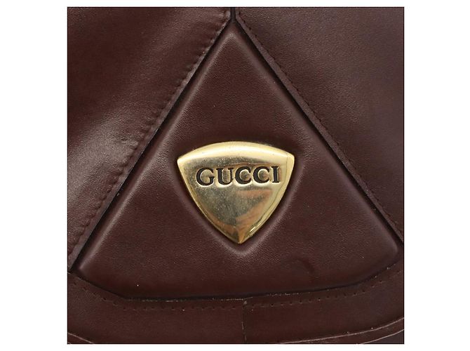 Borsa a Spalla GUCCI in Pelle Bordeaux Oro Auth 182475 D'oro Bordò - vista 10