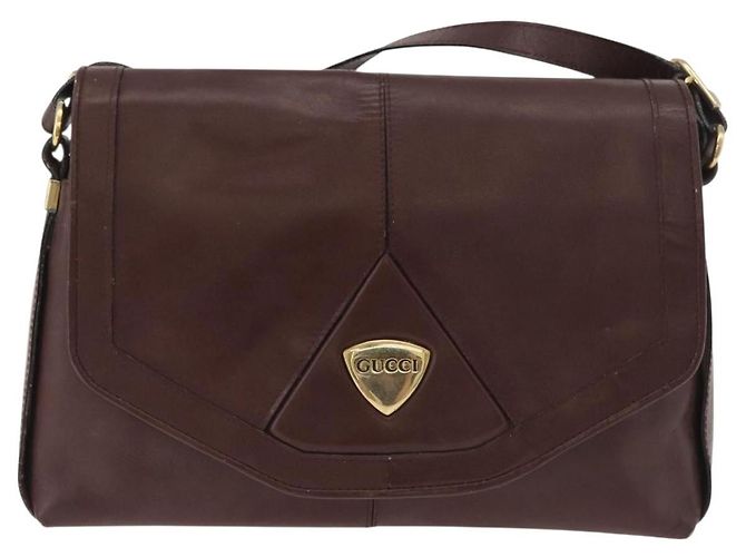 Borsa a Spalla GUCCI in Pelle Bordeaux Oro Auth 182475 D'oro Bordò - vista 13