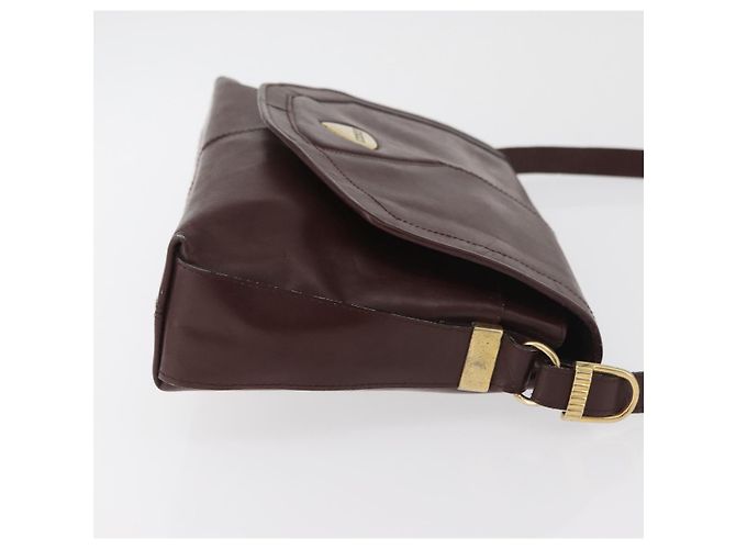 Borsa a Spalla GUCCI in Pelle Bordeaux Oro Auth 182475 D'oro Bordò - vista 3